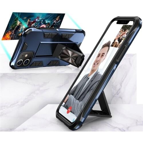 Shockproof Hybrid Case For iPhone 12 11 Pro Max Mini XS X XR SE 2020 7 8 6 6S Plus iPhone12 Phone Armor Stand Holder Full Covers