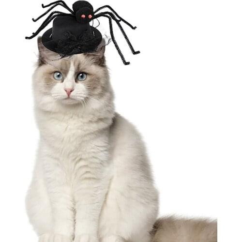 Pet Spider Hat Funny Solid Color Kitten Cosplay Hat Puppy Costume Hat For Cats Dogs Halloween Party Cat Accessories