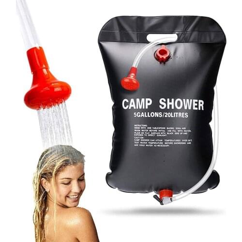 20L Solar Camping Shower Water Bag Portable Folding Outdoor Climbing Bath Equipment Shower Head Switchable Body Clean Water Bags