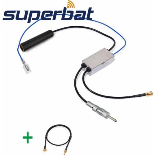 Superbat FM/AM to DAB/DAB+/FM/AM Car Aerial Amplifier/Converter/Splitter and MCX Aerial Adaptor Cable for C-KO DAB