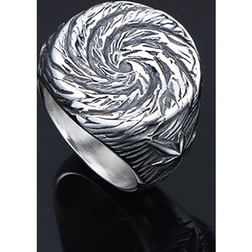 Unique Spiral Pattern Ring for Men And Women Simple Stainless Steel Punk Biker Ring New fashion Unisex Ring Best Gift for Party