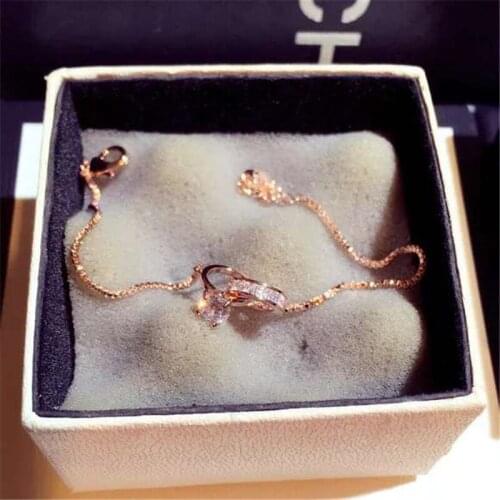 Shine AAA Zircon Buckle Women Bracelet Top Quality Sparking CZ Copper Plated Gold Pulseras Brasselet Handmade Lovers Gift