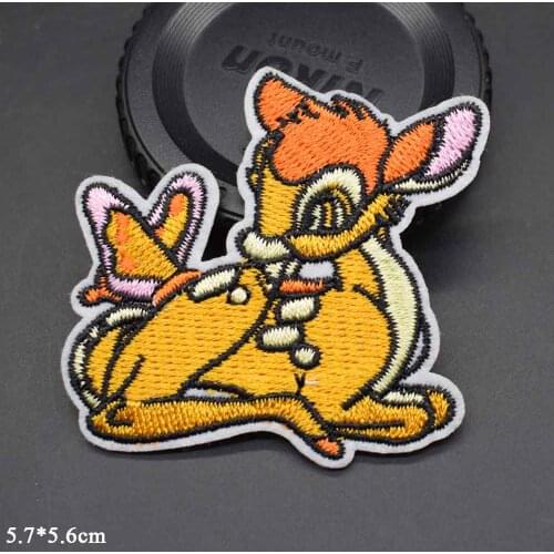 Animal Little Deer Iron On Embroidered Clothes Patches For Girl Woman Clothing Stickers Garment Wholesale