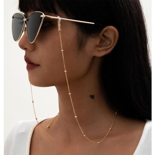 Punk Iron Balls Chain Long Necklace Glasses Fashion Neck Strap Metal Glasses Women Jewelry Decoration Accessories Trendy 2021