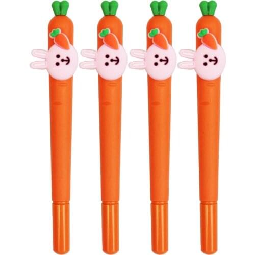 24pcs Kawaii Cute Bunny Vegetable Gel Pens Funny Back to School Stuff Thing Writing Rollerball Blue Ballpoint Stationery Store