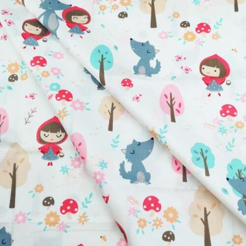 50x50cm Wolf Girls Stars Cotton Fabric Diy Handmade Patchwork Quilting Sewing Pillows Cloth Sheet Baby Bedding Textile Tecidos