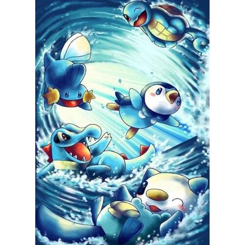 5d diy diamond embroidery Cartoon Water type diamond painting mosaic pictures Rhinestones cross stitch Home Decor