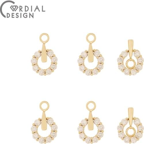Cordial Design 20Pcs 8*13MM Jewelry Accessories/DIY Making/Hand Made/CZ Pendant/Genuine Gold Plating/Earring Findings/Charms