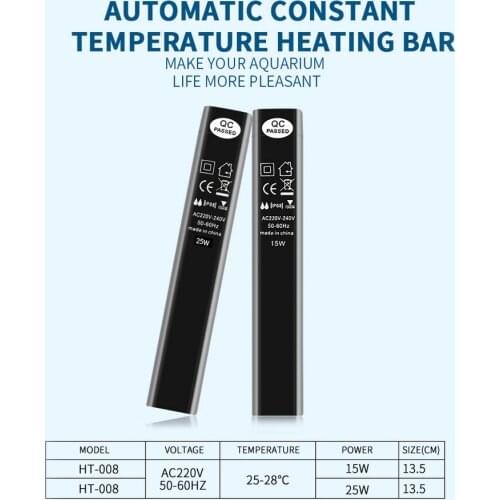 Automatic Temper Adjustment Quarium Aquarium Submersible Temperature Heating Rod HT-008 Fish Tank Water Heater 15W 25W UK EU US