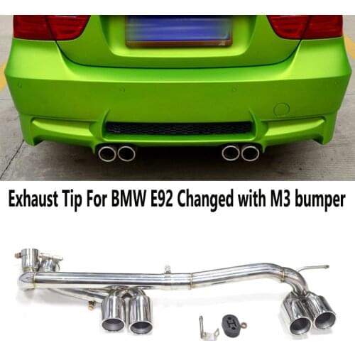 Car Accessories Exhaust Tip for BMW E92 318i 325i 320i Stainless Steel Muffler Tip Car Exhaust Pipe Changed M3 bumper 2 to 4 Tip