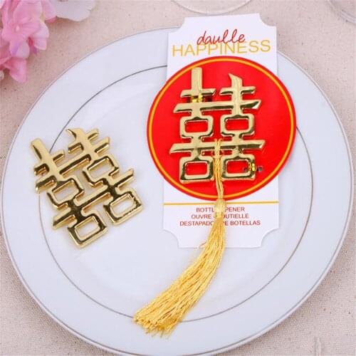 Free Shipping High-Grade Gold Chinese Opener Alloy Chinese Beer Openers Wedding Favor Wedding Gift 20Pcs/Lot