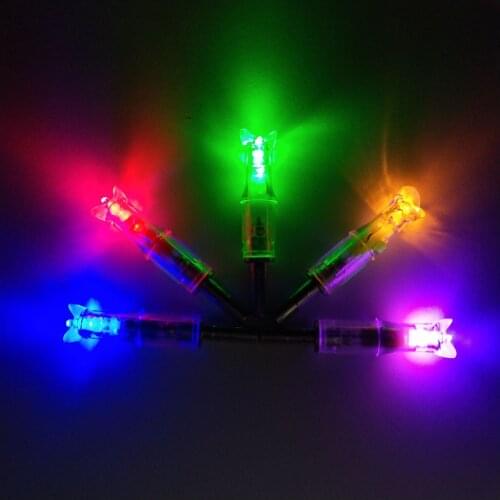 6pcs Crossbow Bolts Lighted Nock Automatically Archery Hunting Colorful LED Nock 0.297"-0.302"(7.6mm) ID Half Moon Nock