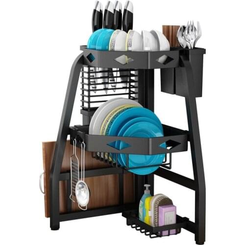 Household corner sink storage rack kitchen bowl rack drain rack bowl dish storage rack bowl dish chopsticks knife rack