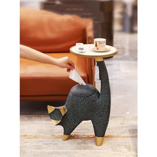 Home Decoration Lucky Cat Statue Animal Figures Resin Sculpture Home Room Decor Crafts Ornaments Modern Nordic Fashion Decorate