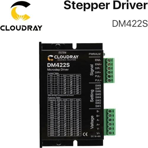 Cloudray 2-Phase Stepper Motor Driver DM422S Supply Voltage 18-48VDC Output 0.3-2.2A Current