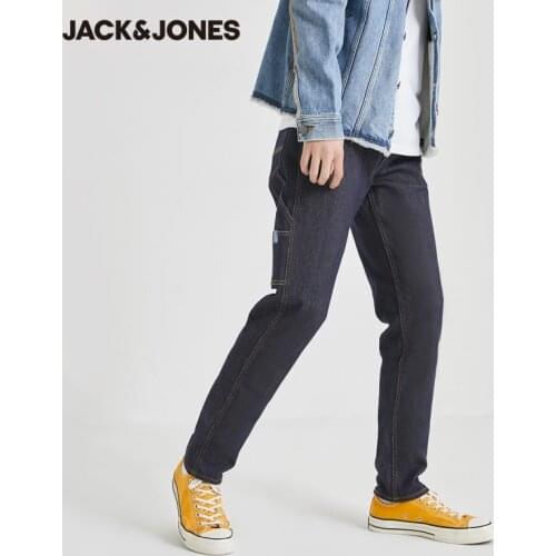 JackJones New Arrival Mens Cotton Stretch Slim Fit Tight-leg Dark Color Jeans | 220332074