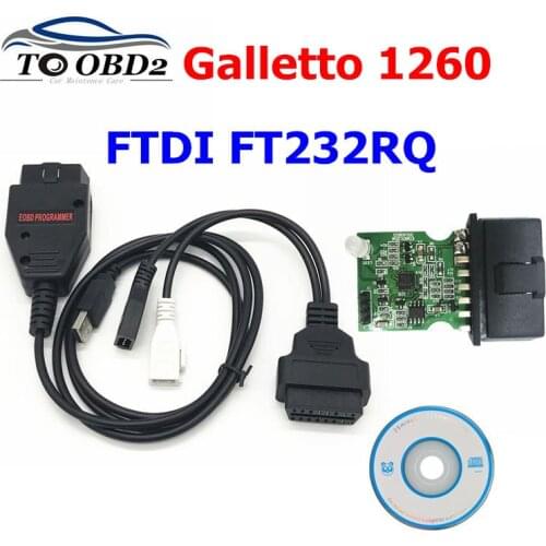 EOBD Galletto 1260 ECU Flasher Diagnostic Tool FTDI Chip OBD OBDII Read&Write ECU For Multi-Cars Galletto1260 Multi-Language