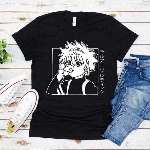 Japanese Anime Hunter X Hunter T-shirt Cartoon Harajuku Killua Graphic Tees Streetwear Unisex Tops Summer Crewneck Tshirts