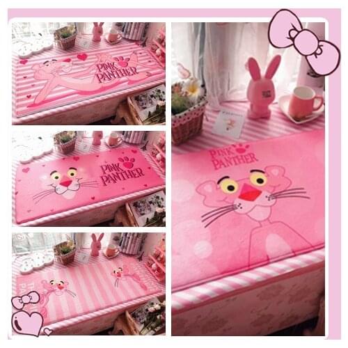 IVYYE 1PCS Pink Panther Anime Rug Long Decoration Soft Carpets Cartoon Bedroom Floor Mats Bath Plush Rugs Doormat Unisex NEW