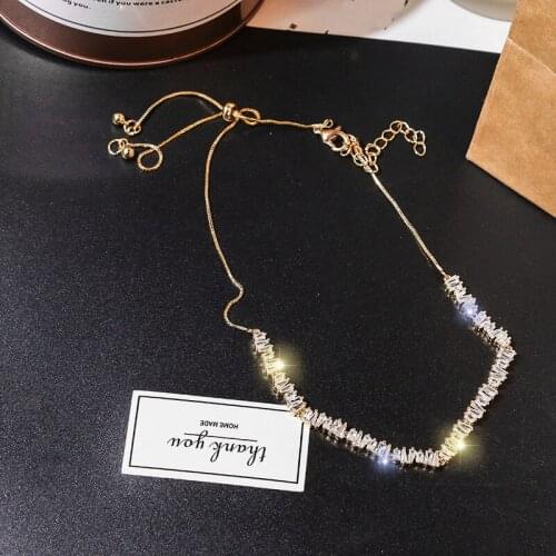 Korean Luxuries Shining Zircon Choker Necklace Women 2020 New Trendy Elegant Necklace Top Design Wedding Party Jewelry Gifts