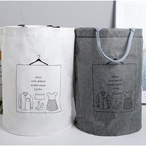 Laundry Basket Picnic Basket Stand Toy Storage Box Bag Cotton Washing Dirty Clothes Basket Organizer Bin Handle 40*50