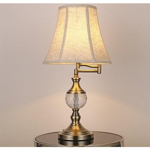 Creative European American crystal table lamp rocker multifunctional study room desk modern lamp WF1225340