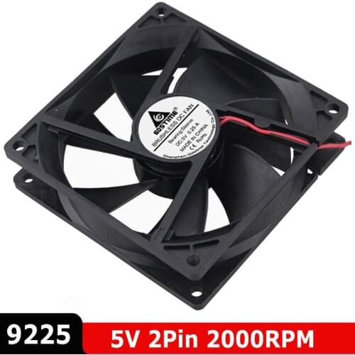 10PCS lot Gdstime DC 5V 2P 2 Wire Cooling Cooler Fan CPU 92mm 92 x 92 x 25mm 9.2cm