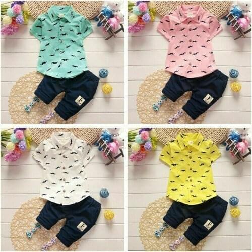 Newborn Toddler Baby Boy Gentleman Style Candy Color Cute Clothes Shirt Tops+Loose Fashion Pants Outfits Autumn Lifestyle