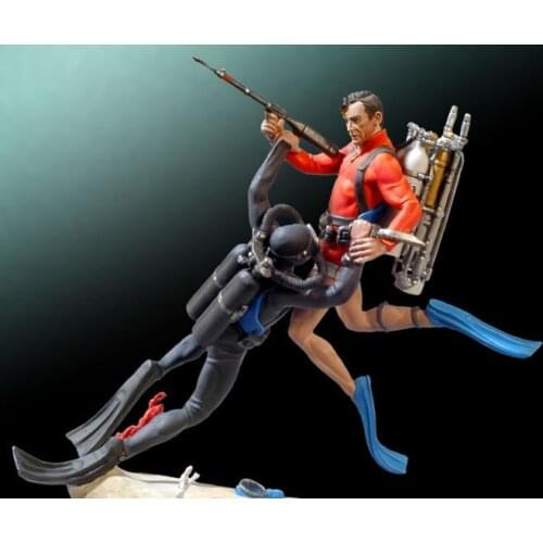54mm resin model diving 2 people gray model hands-on static unpainted 2912kkk