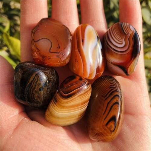 Natural silk agate agate palm stones playthings small stones and crystals healing crystals