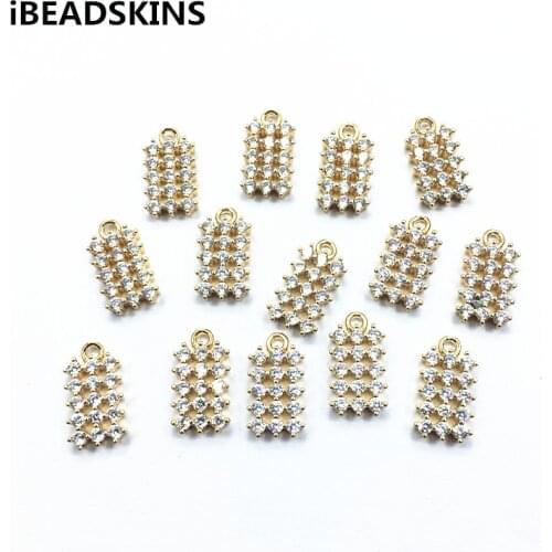 New arrival!16x9mm 50pcs Rhineston Rectangl shape charm/Connectors for Jewelry Accessories ,Earrings parts,hand Made Jewelry DIY