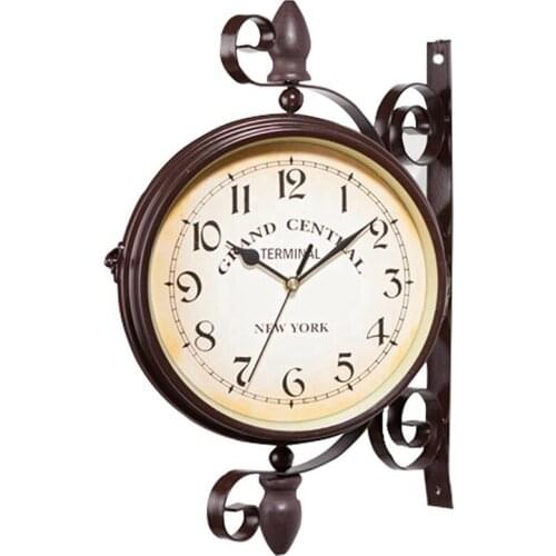 New Watch European Retro Style Clock Innovative Fashion Double-Sided Wall Clock Wall Clock Modern Design