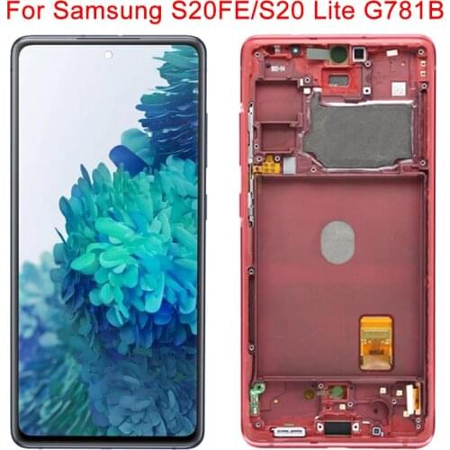 New S20 Lite G781B LCD For Samsung Galaxy S20 FE Display With Frame 6.5" S20 Fan Edition SM-G780B G781F/DS LCD Screen Parts