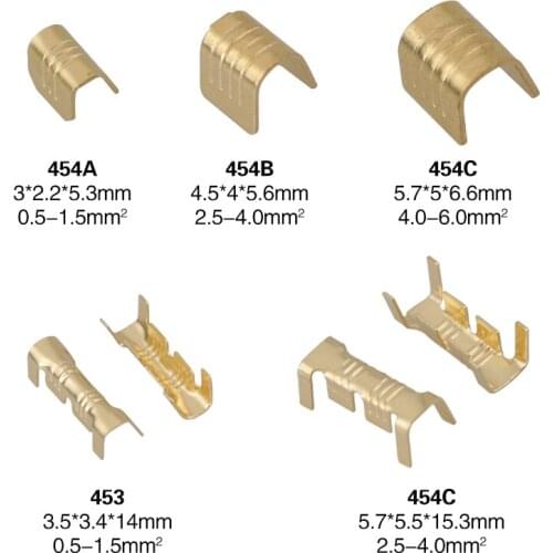 Red Copper Cold-pressed Terminal Connector Crimping Buckle U/C Shape Wire Clamp Terminals 453 453C 454A 454B 454C