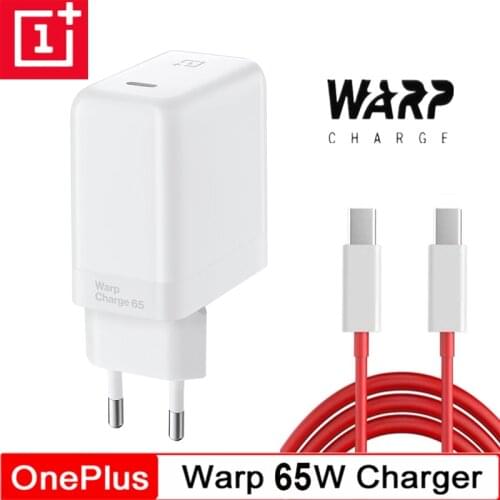 Original OnePlus 8T Warp Charge 65 Power Adapter White EU US Warp Charger Type C To Type C Cable 65w One Plus 9 8 T 8 pro 7T