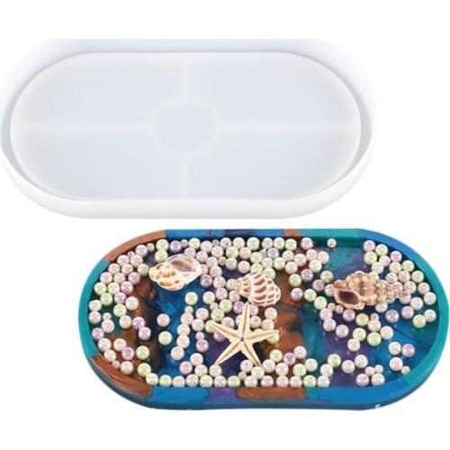 DIY Oval Mold Ashtray Mold Coaster Flexible Silicone Tray Mold Polygon Epoxy Resin Casting Molds Plaster Mold DIY Craft Tool