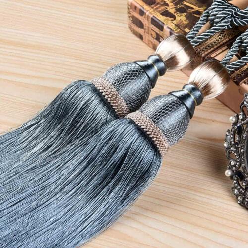 1 Pair Curtain Tiebacks Tassel Fringe Ropes Hanging Belt Brush Curtain Buckles Clasp Clips Curtain Accessories Tie Backs