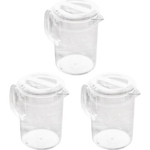 3 Packs Clear Pitcher With Lid For Water Lemonade Milk Beverage Storage Water Juice Pitcher