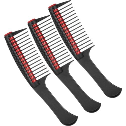 3 Pack Hair Comb, Comb Roller, Detangling Roller Comb Integrated Hair Roller Comb, Anti Splicing Comb for Salon Barber Hair Dye
