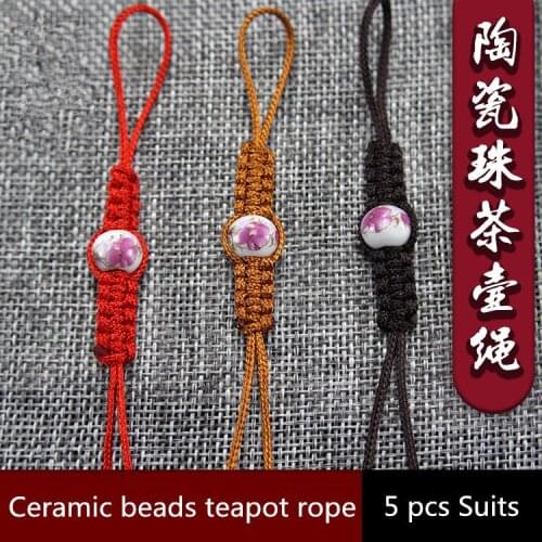 Handmade teapot rope Kung Fu tea ceramic beads pot rope tea spare parts