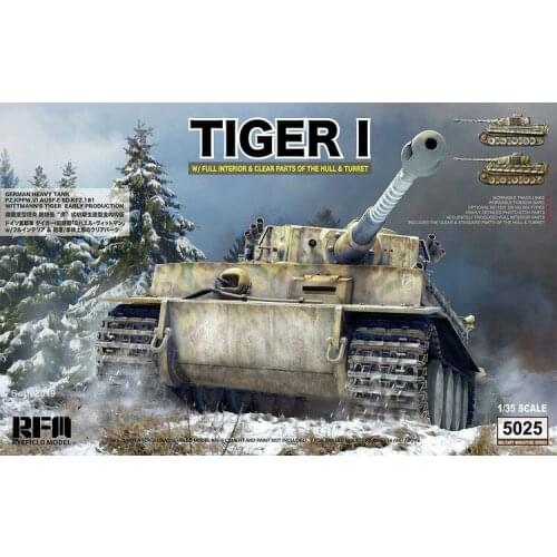 Ryefield-Model RM5025 1/35 Sd.Kfz.181 Tiger I Early Production w/Full Interior