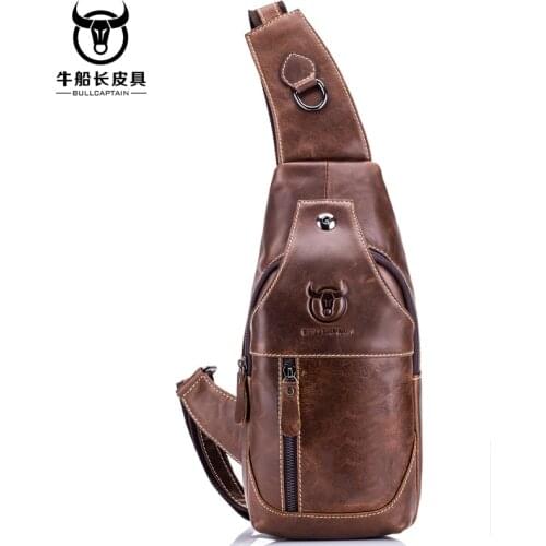 ' Waterproof Vintage Genuine Leather Travel Riding Crossbody Messenger Shoulder Sling Anti-theft Chest Casual Bag Waist