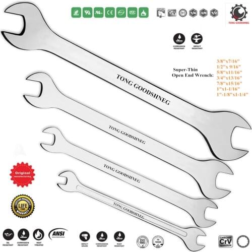Super-Thin 3mm Open End Wrench,1/2"-1"Inch Saving Wrench Torque Wrenches Metric for Narrow Spaces Hand Tools Car Repair Tools