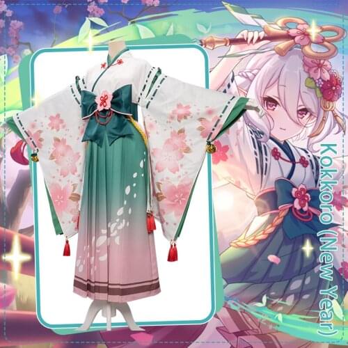 ¡Uwowo Cosplay juego princesa conectar! Re: buceo Kokkoro Año nuevo Ver. Disfraces Cosplay mujer niña trajes Kimono vestido