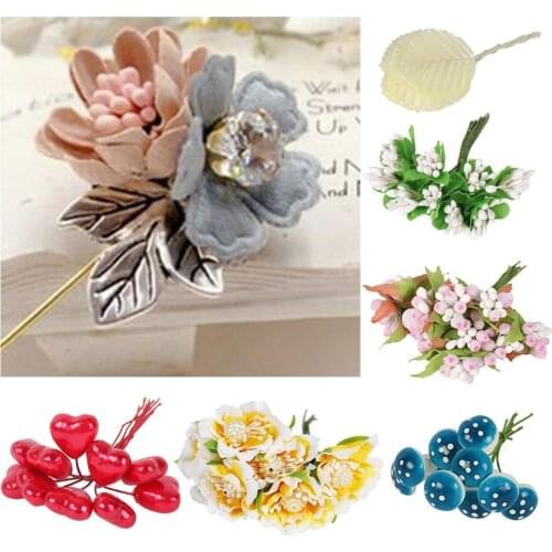 10Pcs/Bag Artificial Flower Vivid No Withering Colorful Small Bouquet Exquisite Workmanship Wedding Decoration Fake Flower