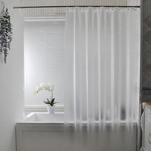Creative Bathroom Shower Curtain Translucent Bathtub Screens Waterproof Mildewproof Bath Curtain With Hooks Bathroom Accessories