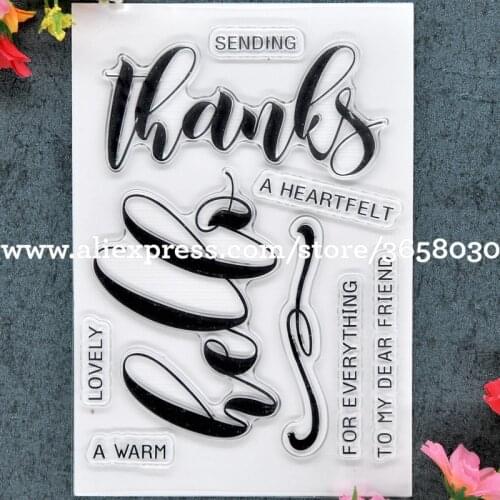 Hello thanks FOR EVERYTHING LOVELY Scrapbook DIY photo cards rubber stamp clear stamps transparent stamp 11x16cm 8101613