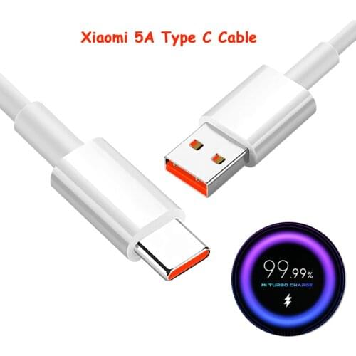 1/1.5/2M Original Xiaomi Type C Cable 5A Fast Charging Turbo Charger Cord For MI 11 10 9T Pro 10T Lite Redmi K40 K30 Note 9 Pro