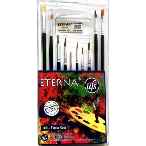 10 Pcs. Acrylic Water Color Oil Paint Brush Set For Canvas Stone Wood Paper Glass And Many Surfaces