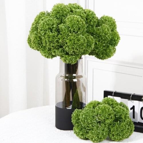 11 Heads Grass Balls Plastic Artificial Plant Wall Accessories Wedding Background Garden Photography Props Fake Greenery Plants